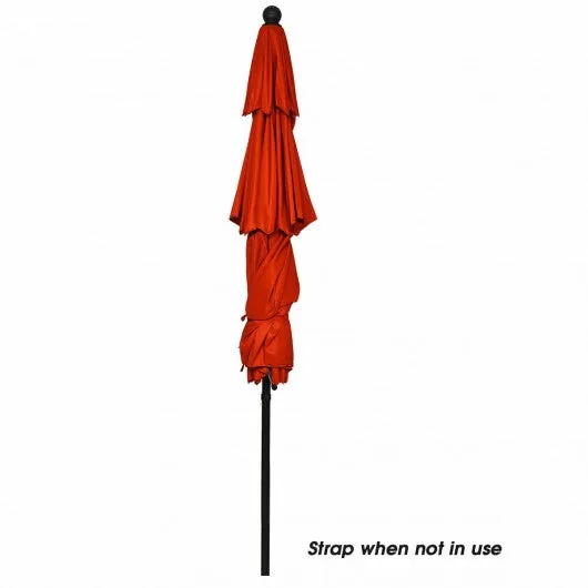 10ft 3 Tier Patio Umbrella Aluminum Sunshade Shelter Double Vented-Red
