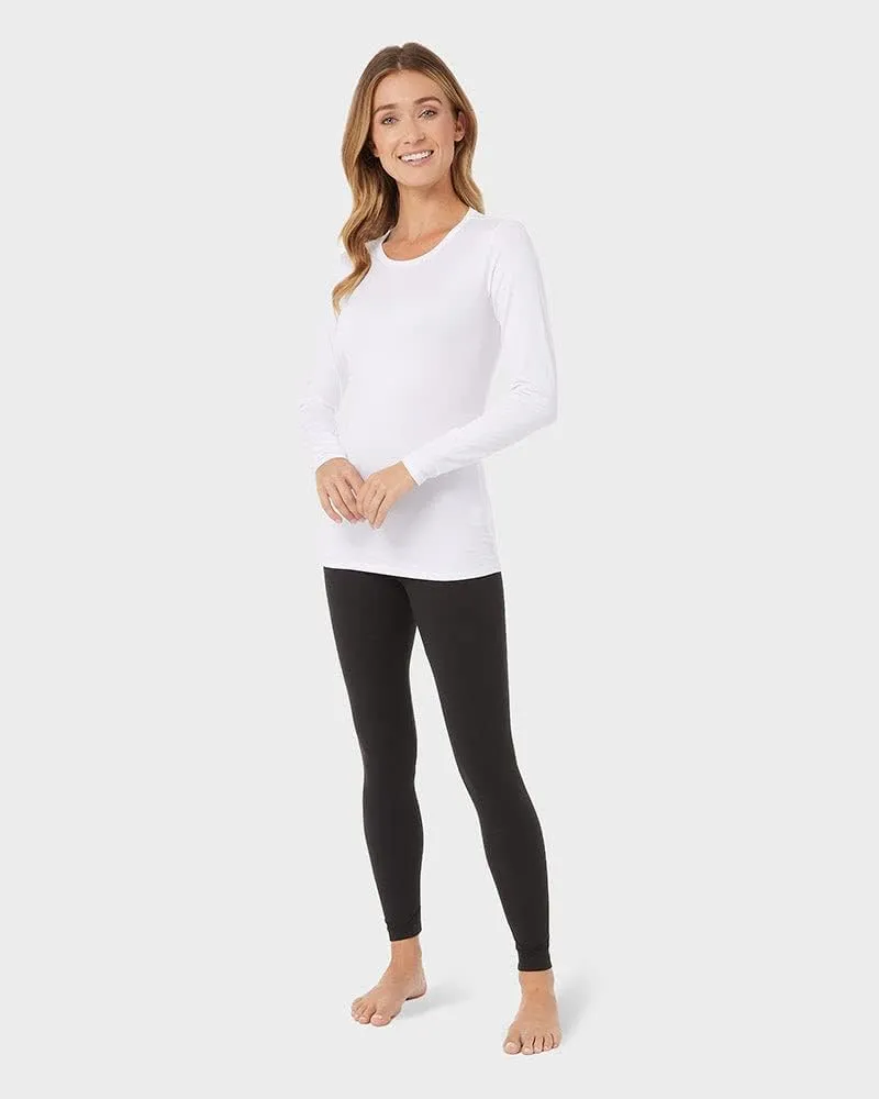 32 Degrees Women's Lightweight Baselayer Crew Top | Long Sleeve | Form Fitting | 4-Way Stretch | Thermal