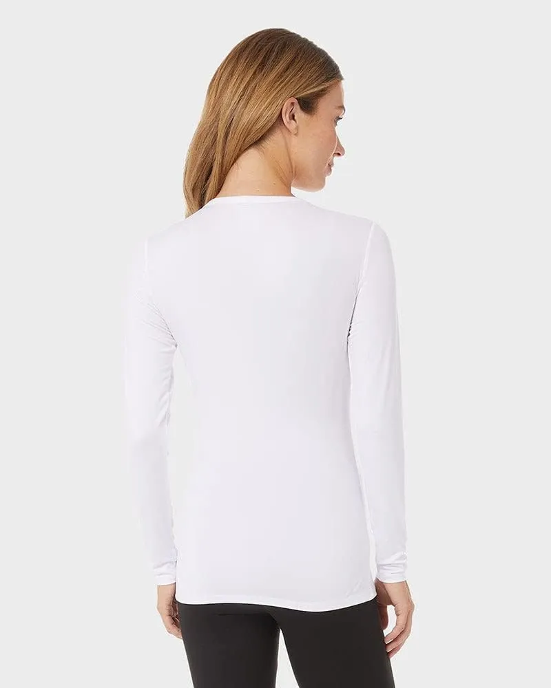 32 Degrees Women's Lightweight Baselayer Crew Top | Long Sleeve | Form Fitting | 4-Way Stretch | Thermal