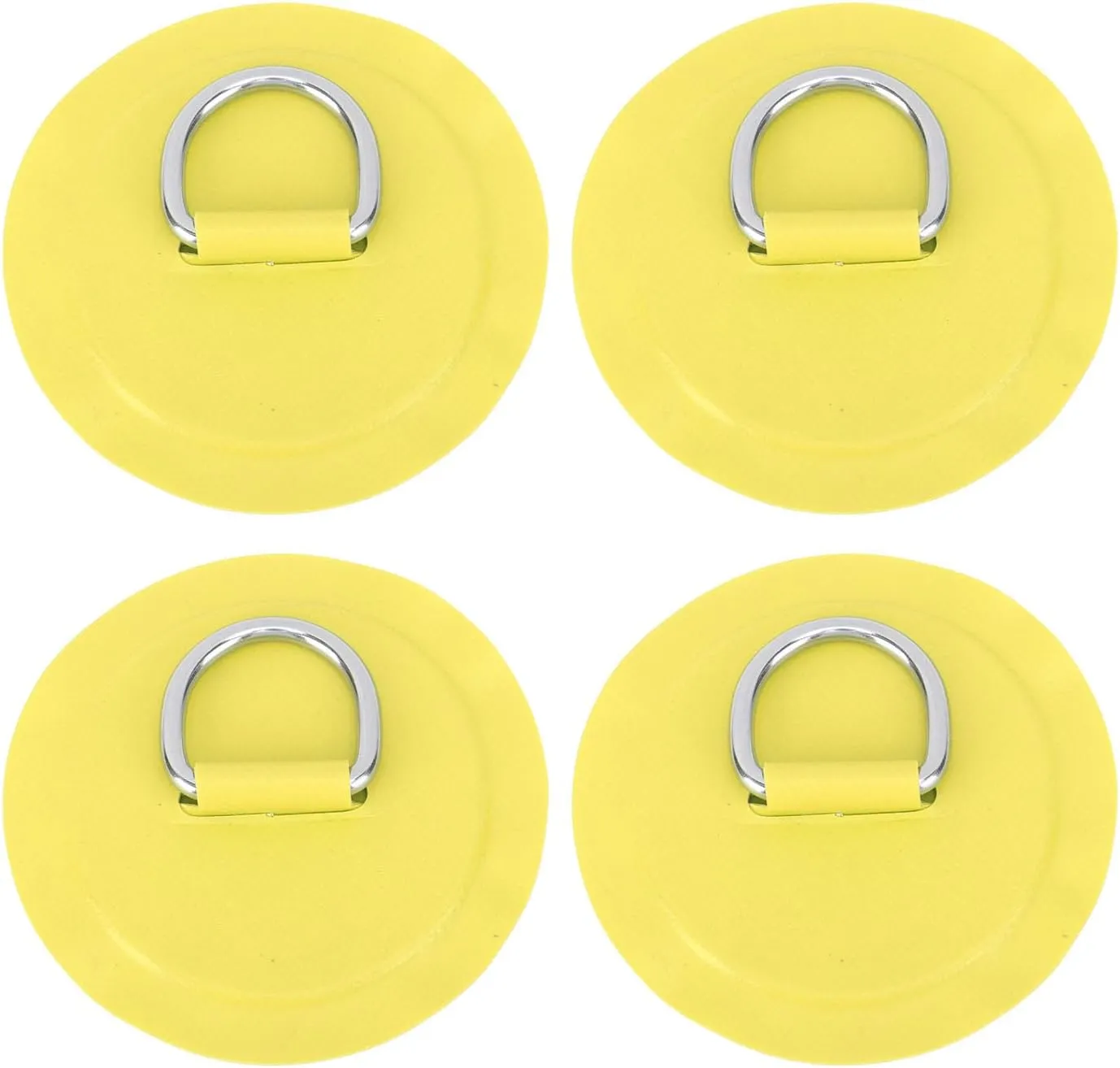4pcs Yellow Lightweight PVC D Ring Patches for Inflatable Boat, Surfboard & Stand Up Paddleboard (SUP)