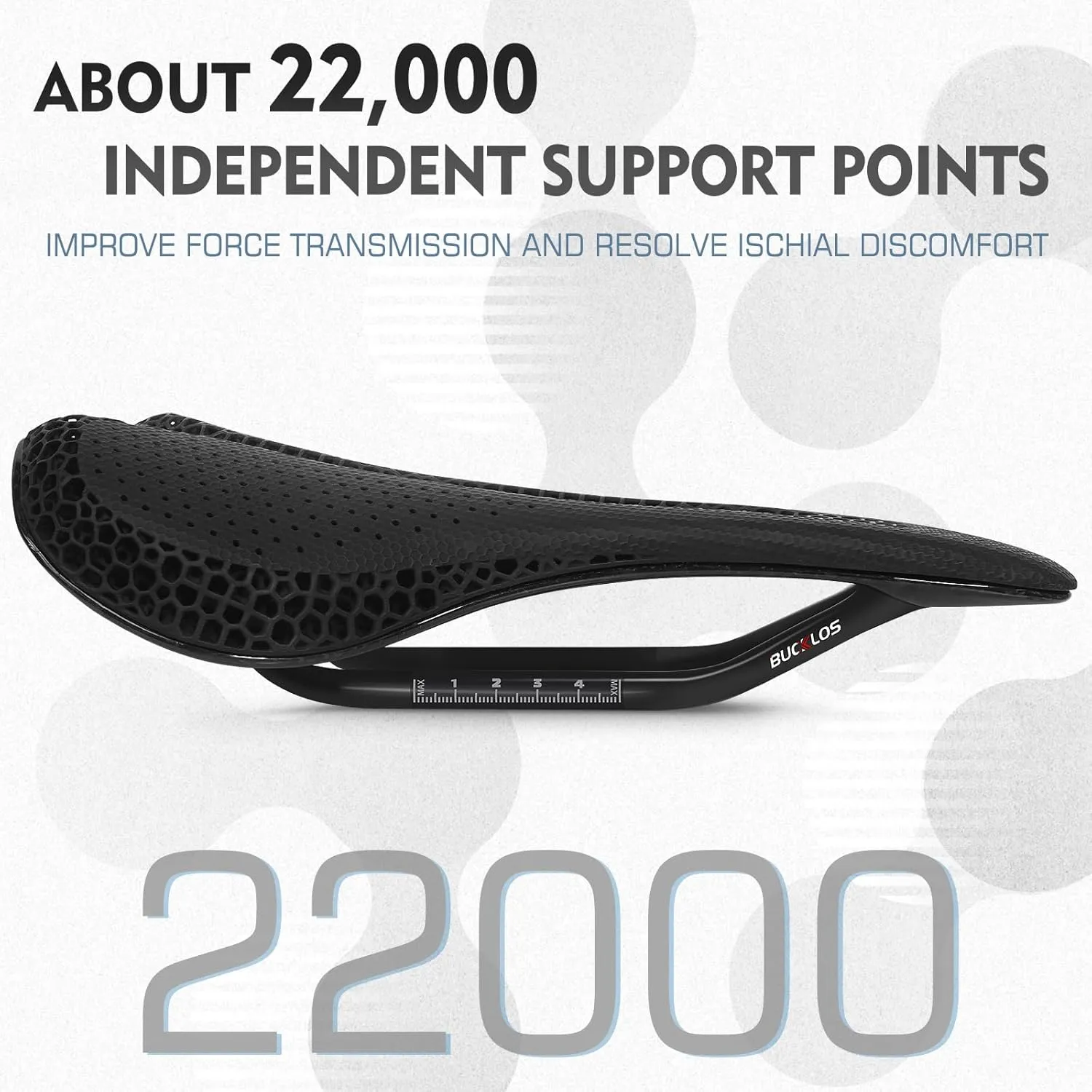 BUCKLOS 3D Printed Bike Saddle Road Bike Mountain Bike Seat CushionFull Carbon Fiber Mountain Bike Bicycle Saddle - Support Road MTB BMX and Gravel Bike