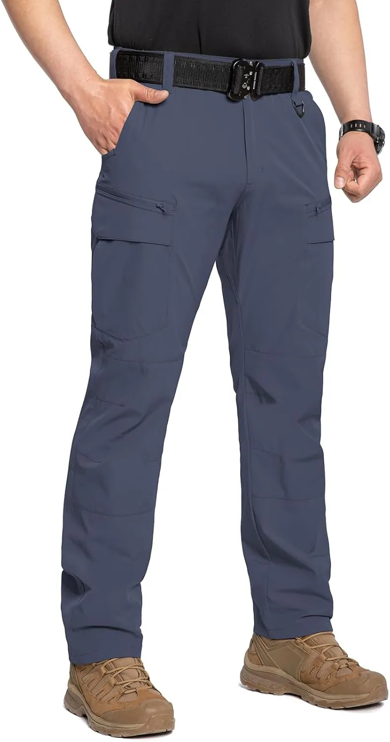 CARWORNIC Men's Quick Dry Tactical Hiking Pants Flex Water Resistant Lightweight Outdoor Fishing Cargo Work Pants 9 Pockets
