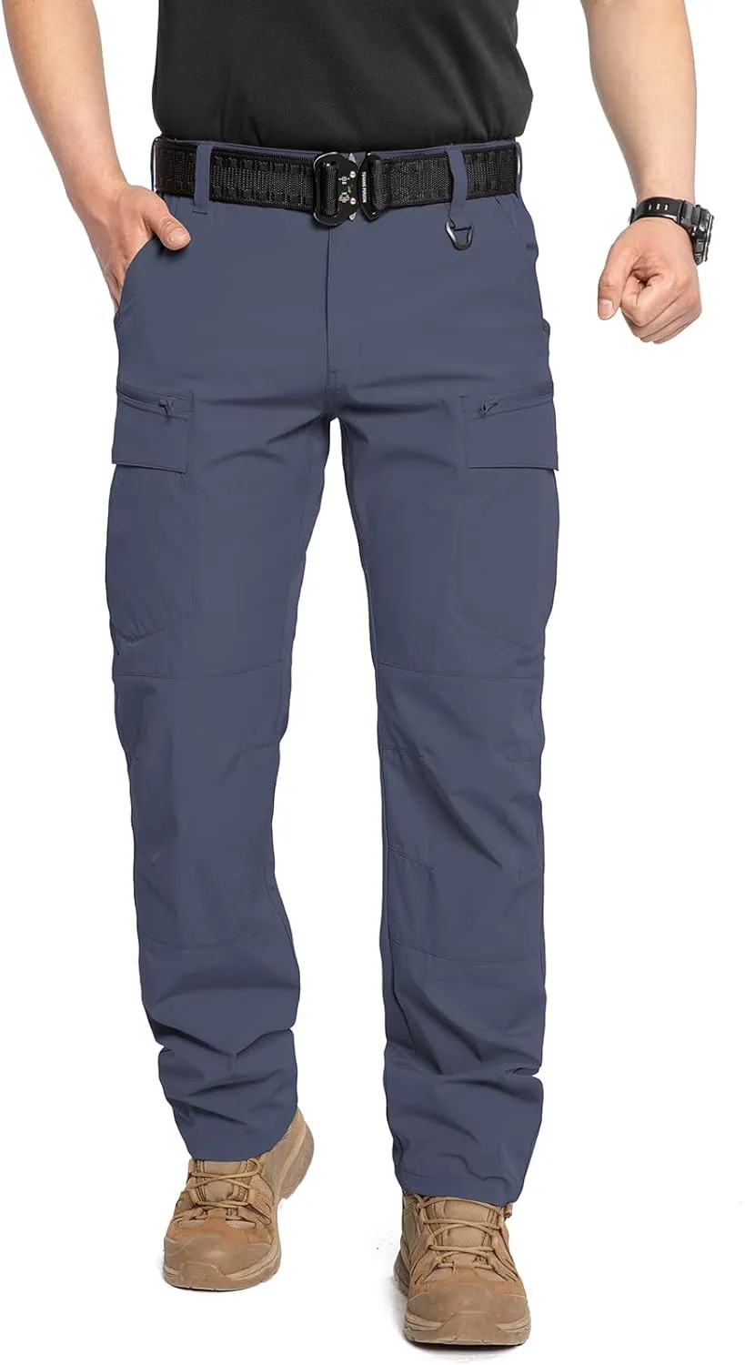 CARWORNIC Men's Quick Dry Tactical Hiking Pants Flex Water Resistant Lightweight Outdoor Fishing Cargo Work Pants 9 Pockets