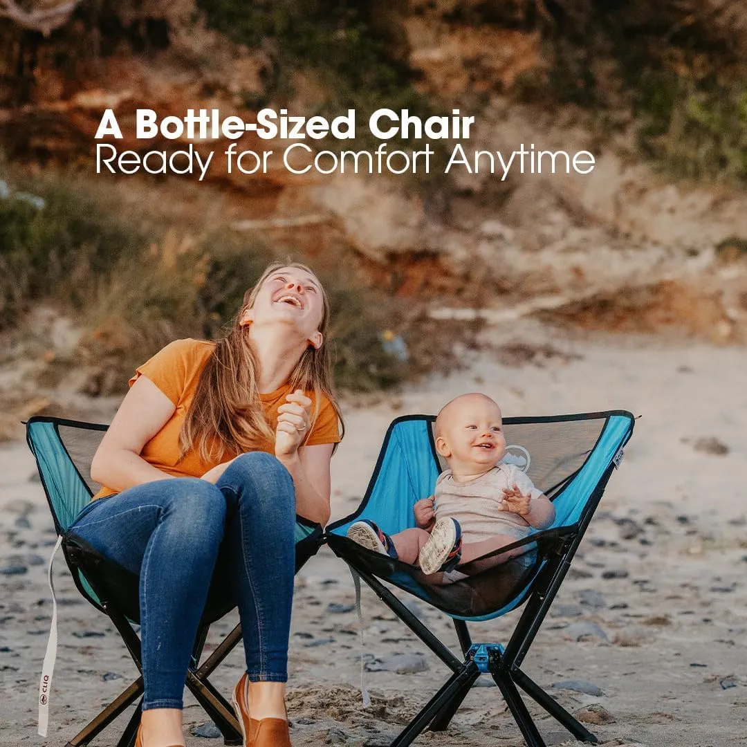 CLIQ Portable Chair - Lightweight Folding Chair for Camping - Supports 300 Lbs - Perfect for Outdoor Adventures - Black Bundle