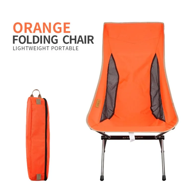 CLS Outdoor Folding Chair Heightening Portable Camping Fishing Chair(Orange)