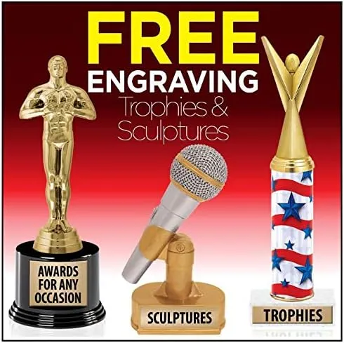 Crown Awards Surfing Trophies with Custom Engraving, 7.25" Personalized Gold Surfboard with Wave Surfing Award Trophy On Deluxe Round Base Prime