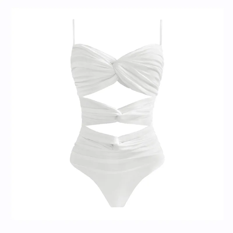Flattering Floral Print High Cut One-Piece Summer Swimsuits