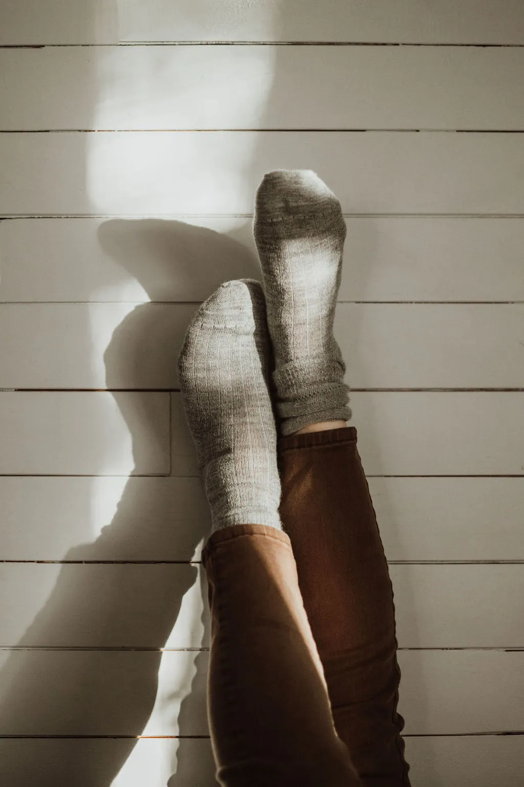 Grey Alpaca Socks: Small