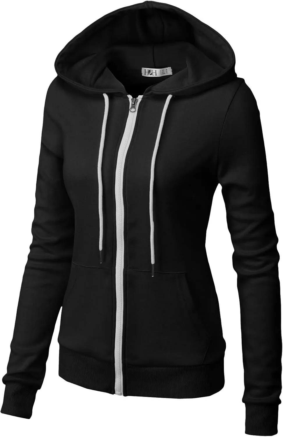 H2H Women's Slim Fit Zip Up & Pullover Hoodie Lightweight Long Sleeve Kangaroo Pocket Basic Casual Sweatshirt