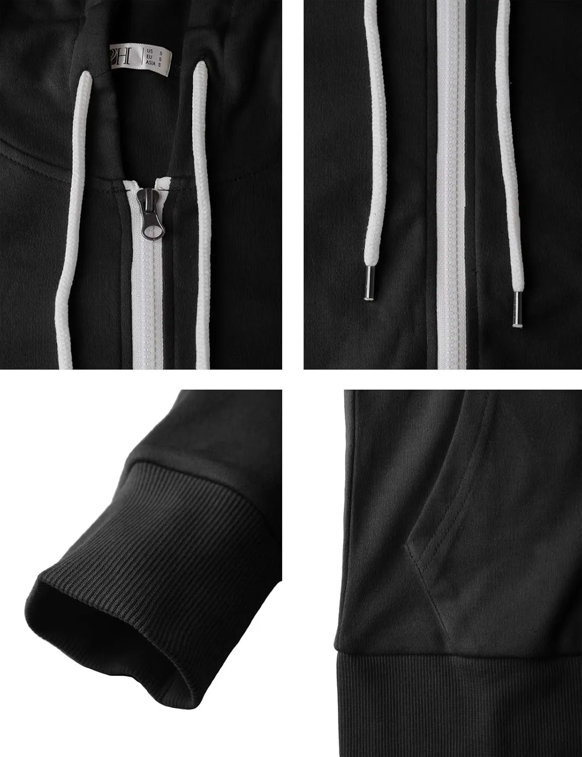 H2H Women's Slim Fit Zip Up & Pullover Hoodie Lightweight Long Sleeve Kangaroo Pocket Basic Casual Sweatshirt