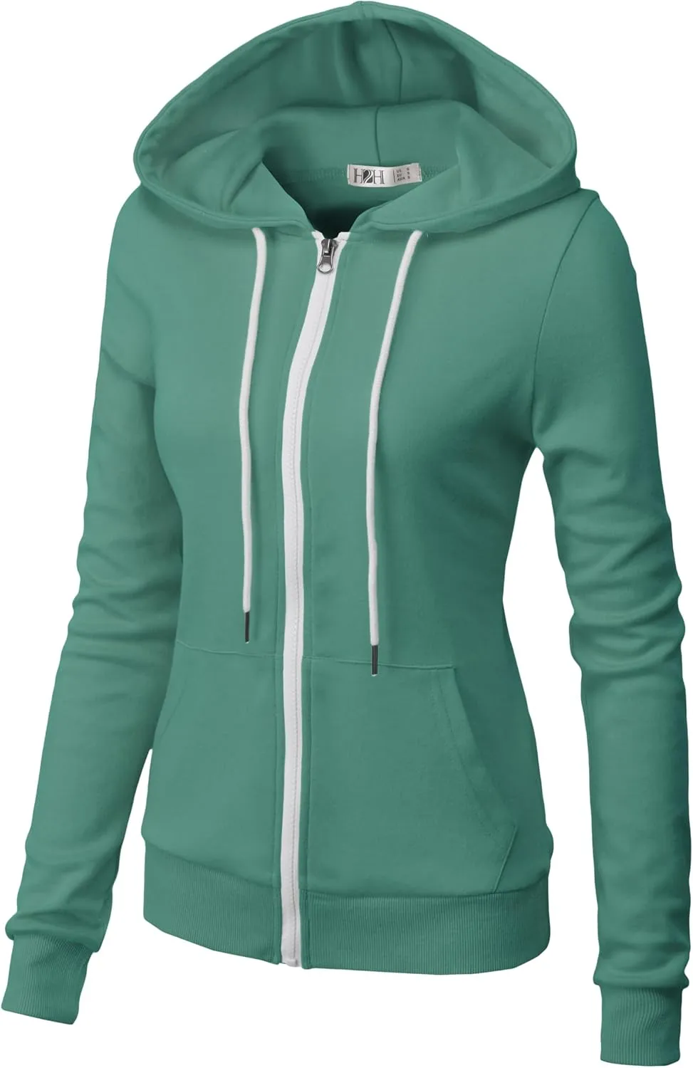 H2H Women's Slim Fit Zip Up & Pullover Hoodie Lightweight Long Sleeve Kangaroo Pocket Basic Casual Sweatshirt