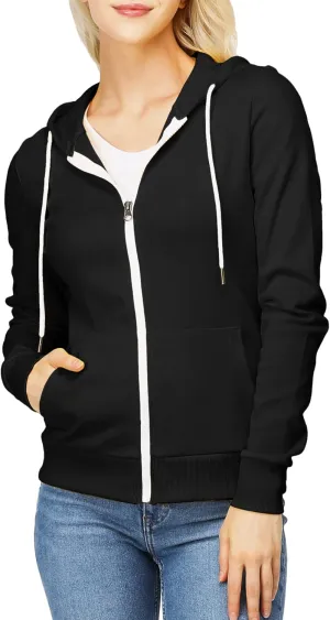 H2H Women's Slim Fit Zip Up & Pullover Hoodie Lightweight Long Sleeve Kangaroo Pocket Basic Casual Sweatshirt