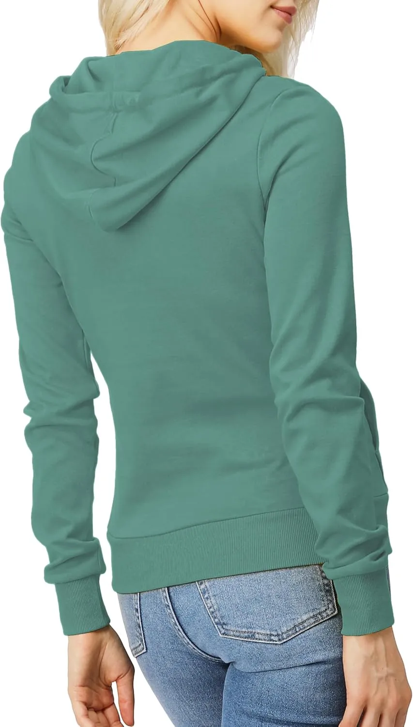 H2H Women's Slim Fit Zip Up & Pullover Hoodie Lightweight Long Sleeve Kangaroo Pocket Basic Casual Sweatshirt