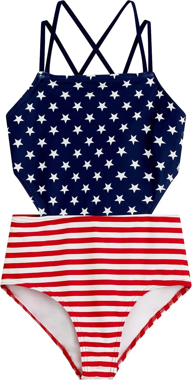 Kanu Surf Girls' Beach Sport Cut-Out One Piece Swimsuit