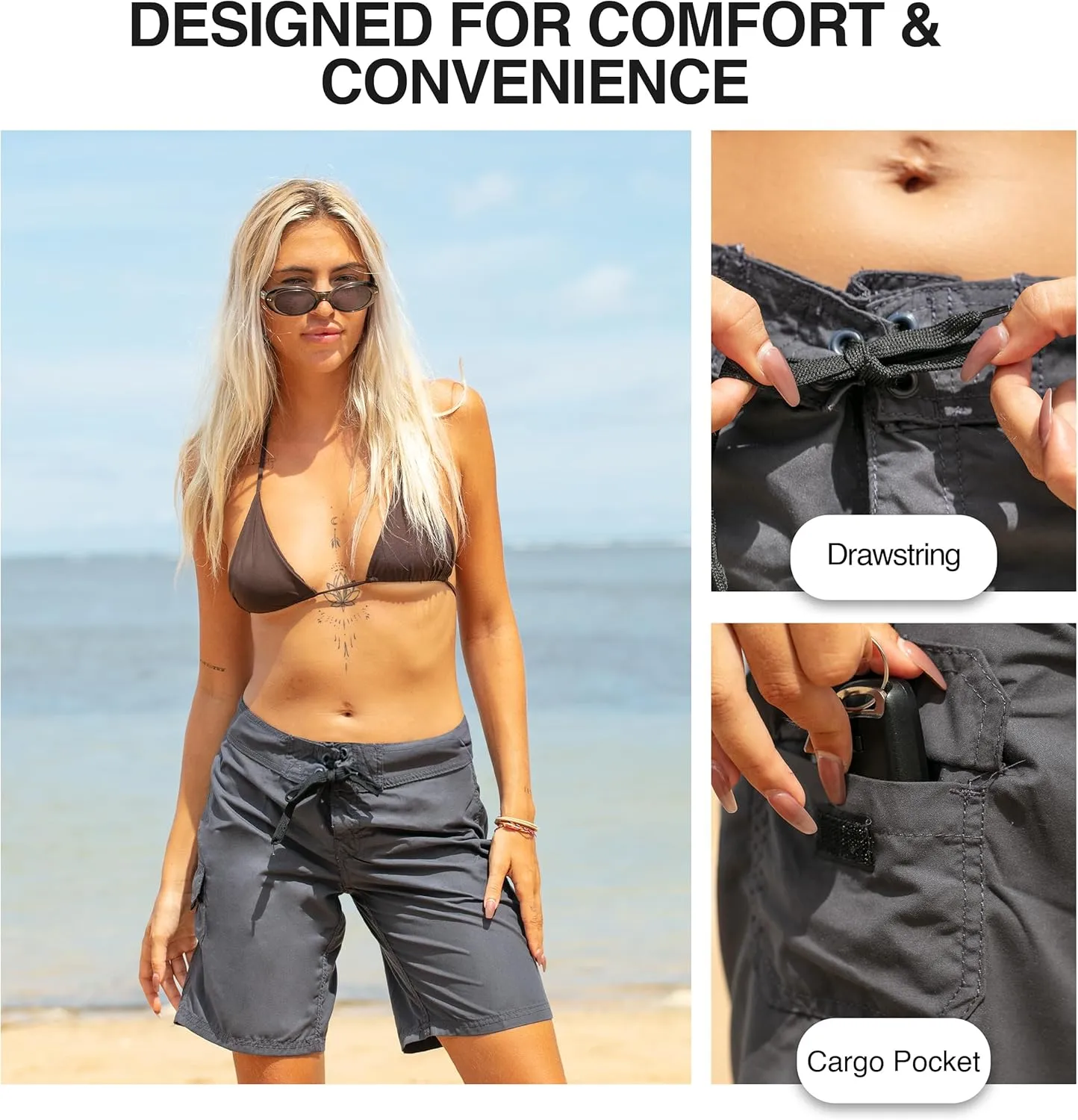 Kanu Surf Women's Marina UPF 50  Active Swim Board Short (Reg & Plus Sizes)