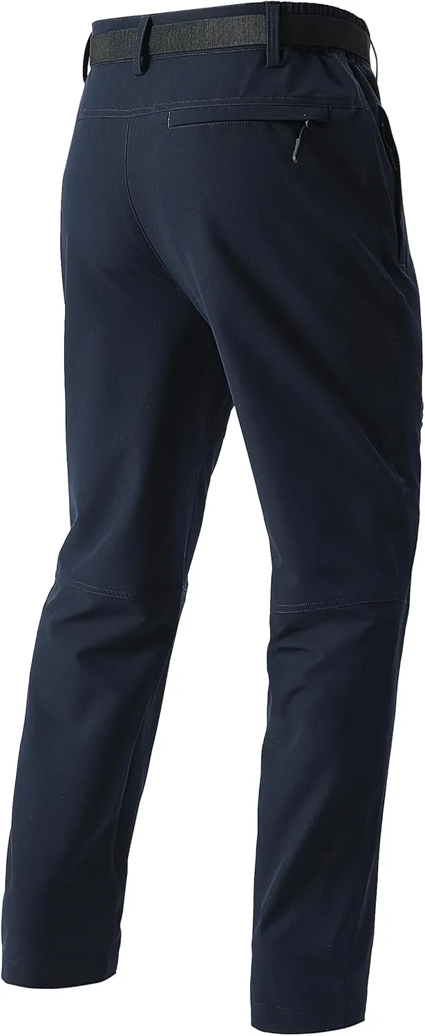 Men's Lightweight Hiking Pants Quick-Dry Waterproof Outdoor Cargo Pants with Stretchable Waist