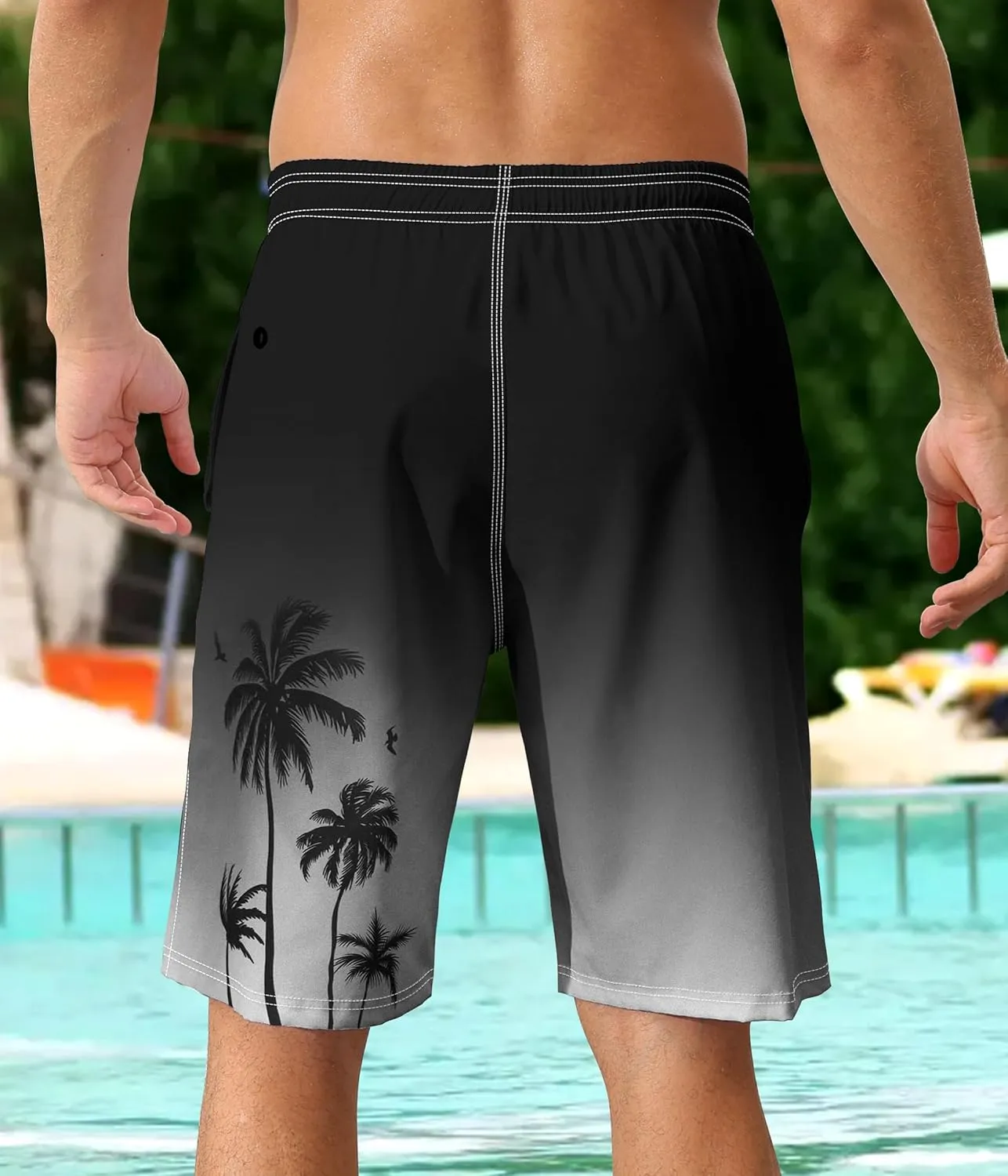 Mens Swim Trunks with Compression Liner 9" Swim Trunks Quick Dry Surfing Beach Shorts Hawaii Sports Shorts
