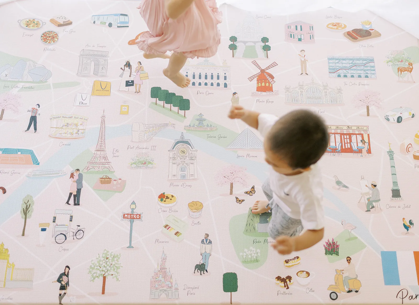 Milk It Baby Paris Play Mat, City Tour Collection 100% TPU Foam Reversible Mat, MI-PARISPM