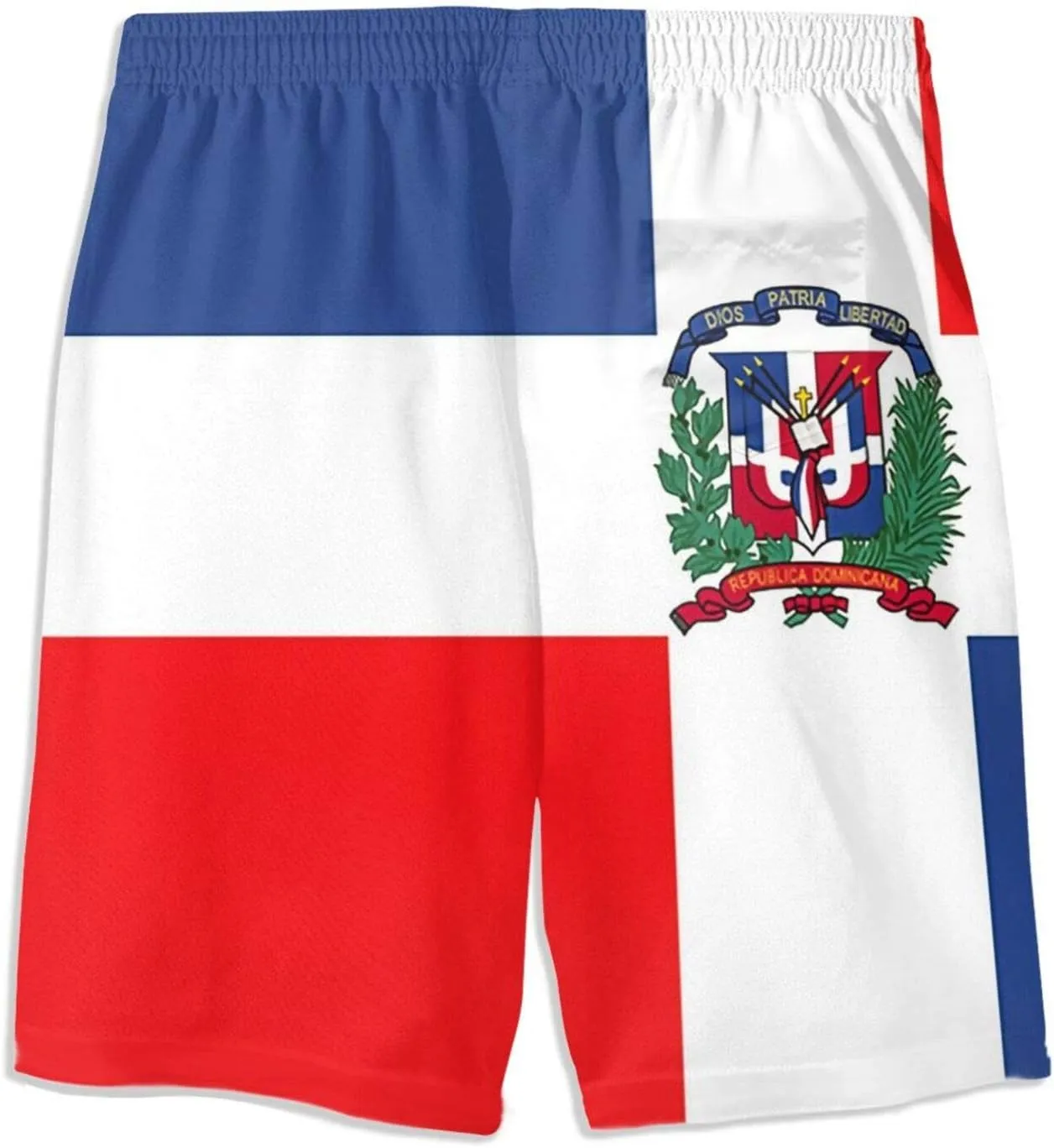 SARA NELL Men's Swim Trunks Dominican Republic Flag Surfing Beach Board Shorts Swimwear