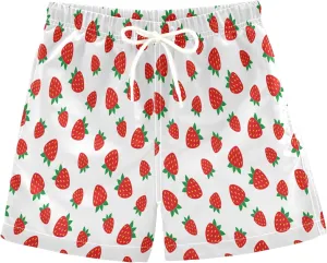 Strawberry Boys Swim Trunks Toddler Swim Board Shorts Quick Dry Little Boy Swimwear Bathing Suits