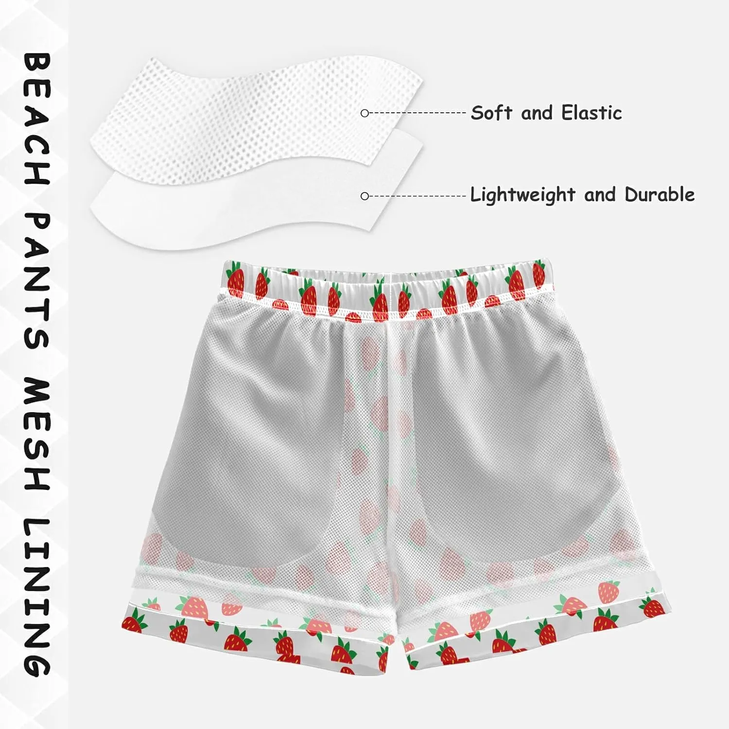 Strawberry Boys Swim Trunks Toddler Swim Board Shorts Quick Dry Little Boy Swimwear Bathing Suits