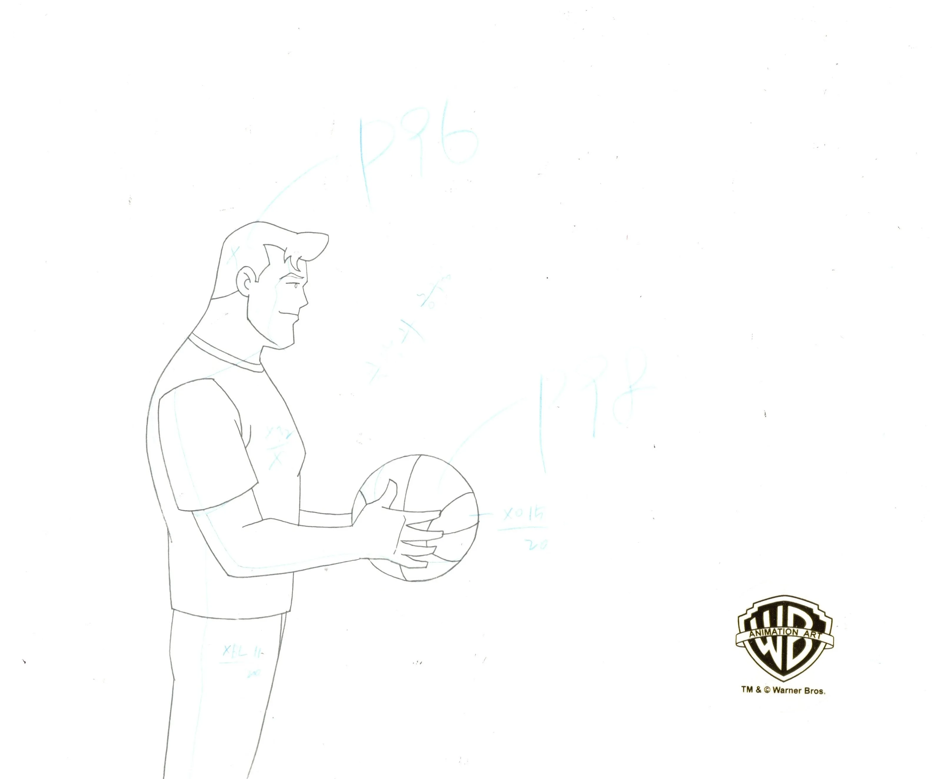 Superman The Animated Series Original Production Cel on Original Background with Matching Drawing: Clark, Kenny