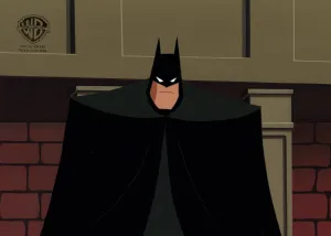 Superman the Animated Series Original Production Cel on Original Background with matching Drawing: Superbat
