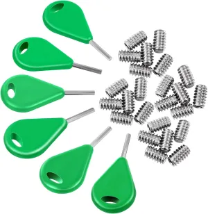Tandefio 6 Pcs Surf Fin Key Surfing Surf Fin Key with 24 Pcs Fin Screws Universal Hexagon Surfboard Fin Key Replacement for Surfing Board Accessory