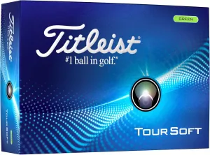 Titleist Tour Soft Golf Balls, Glossy Green (One Dozen)