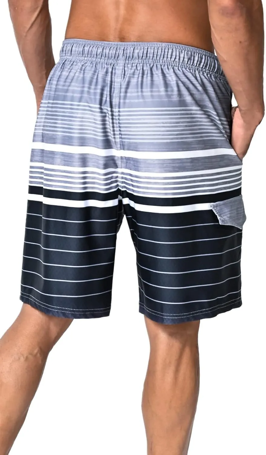 US Apparel Mens Swim Trunks with Pockets Swim Shorts Quick Dry 4-Way Stretch Material Mesh Lining Beach Swimwear