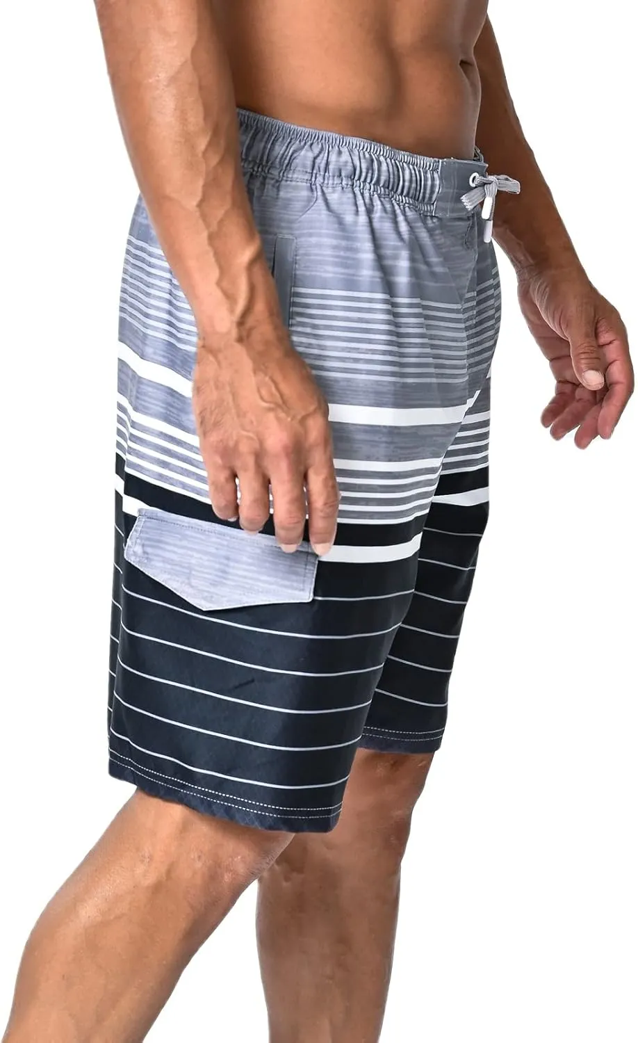 US Apparel Mens Swim Trunks with Pockets Swim Shorts Quick Dry 4-Way Stretch Material Mesh Lining Beach Swimwear