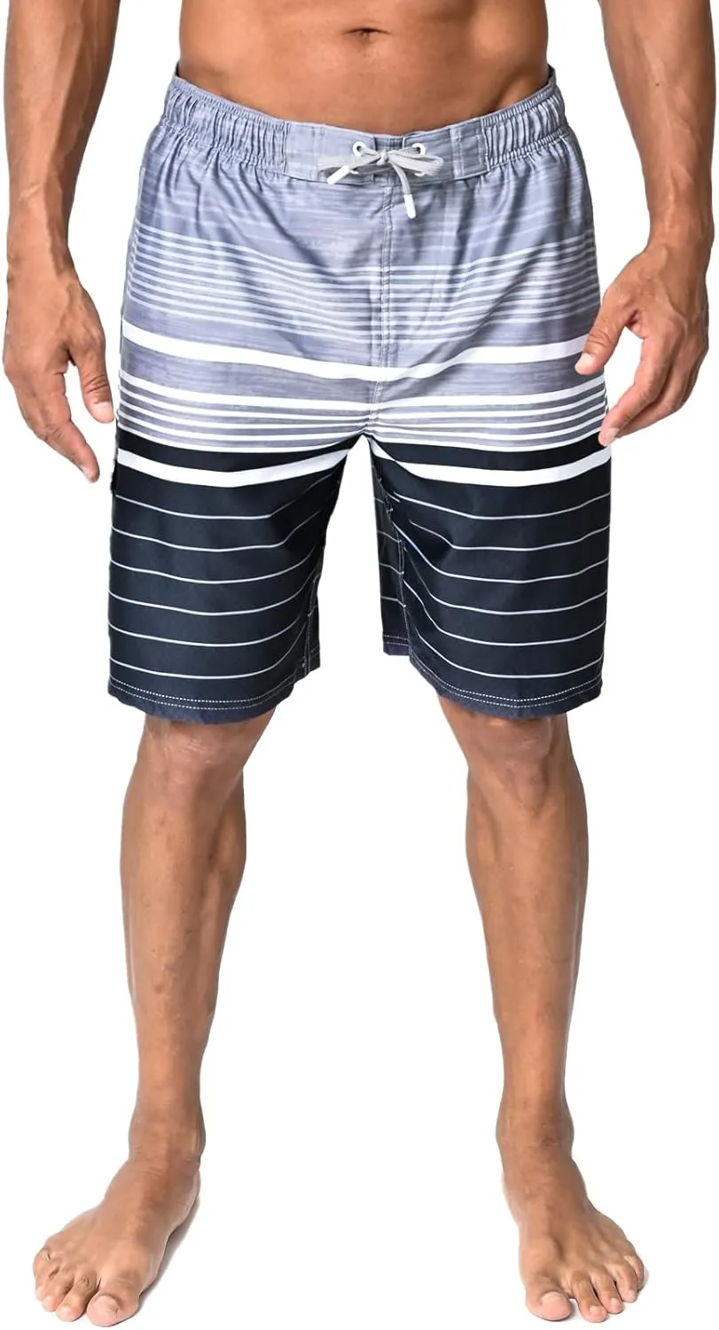 US Apparel Mens Swim Trunks with Pockets Swim Shorts Quick Dry 4-Way Stretch Material Mesh Lining Beach Swimwear