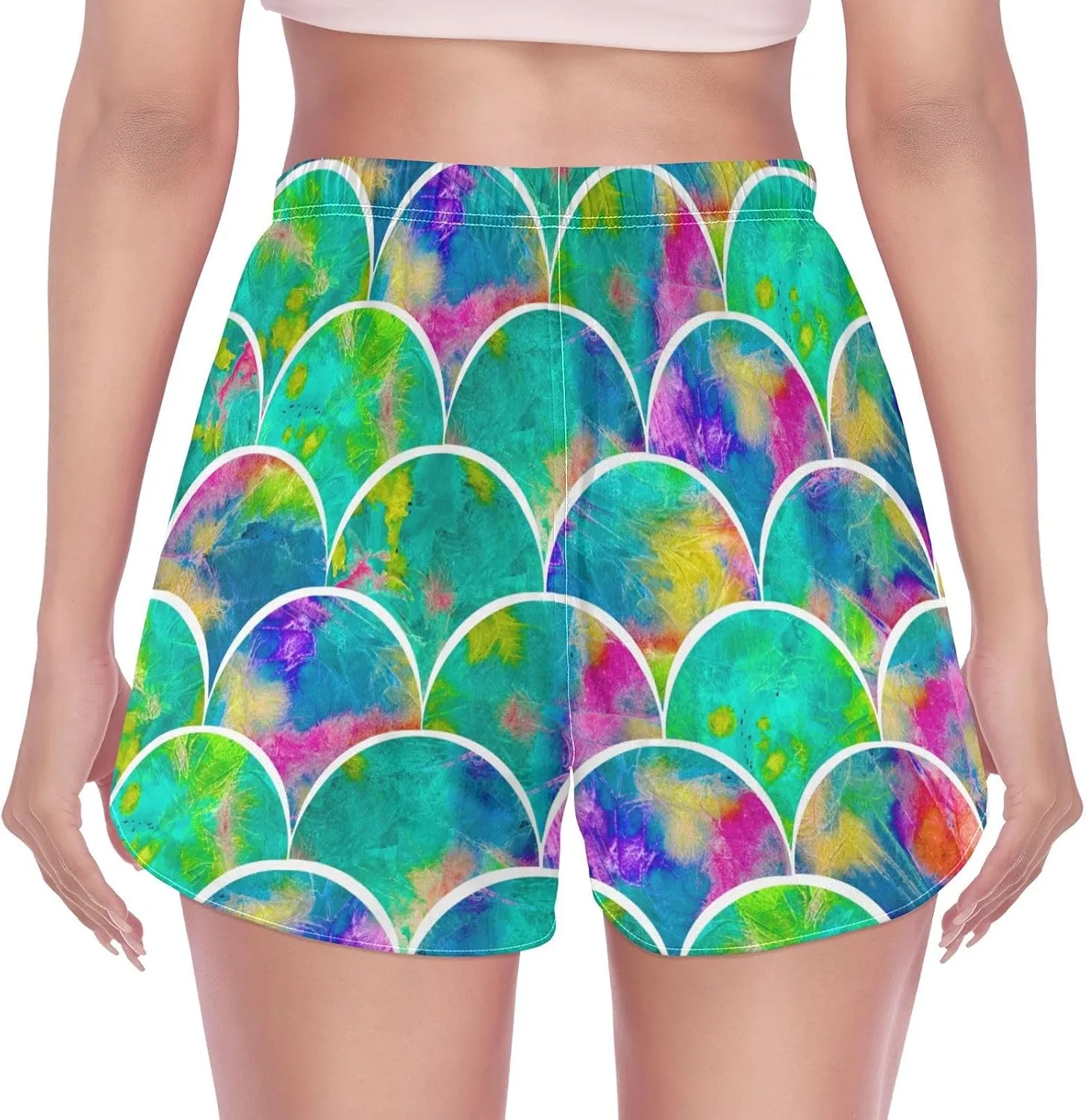 Women's Athletic Shorts with Liner Pockets Quick-Drying Beach Boardshorts Casual Workout Shorts