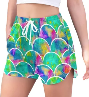 Women's Athletic Shorts with Liner Pockets Quick-Drying Beach Boardshorts Casual Workout Shorts